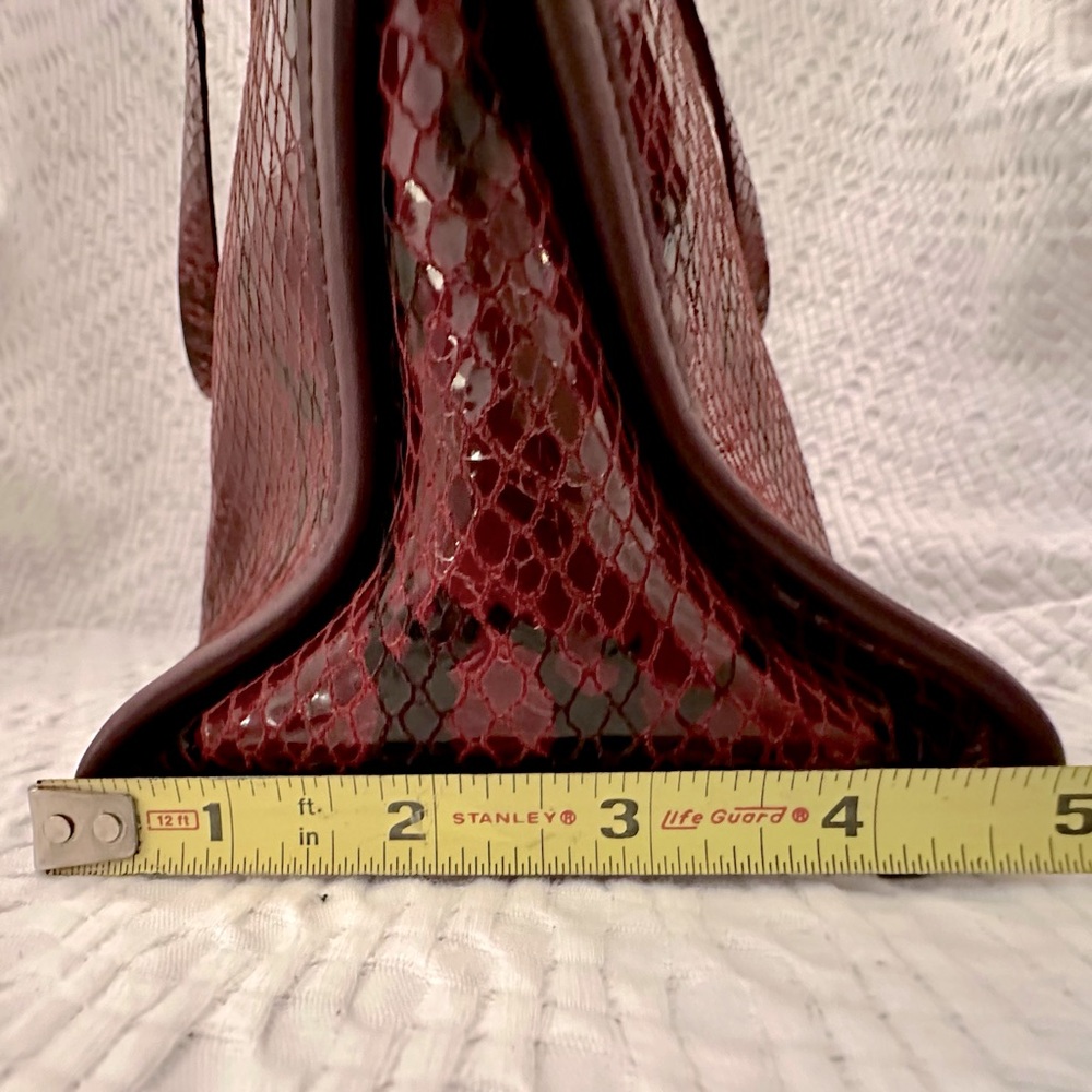 Enrico Coveri Python Shoulder Handbag in Oxblood - Picture 11 of 11